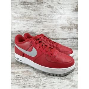 Women's Nike Air Force 1 Low University Red/Gray Leather Sneakers Sz 8.5 Casual